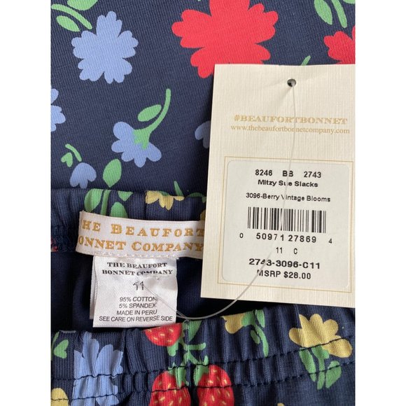 The Beaufort Bonnet Company Misty Sue Slacks - Berry Vintage Blooms NEW W/ TAGS - Picture 3 of 3